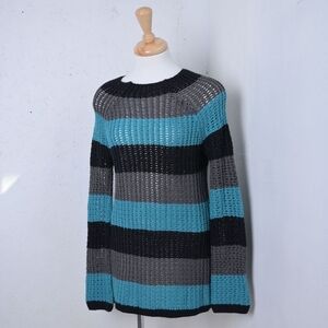 River island | Blue, grey & black striped Knit women's sweater